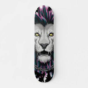 Untamed Spirit Punk Lion Design Skateboard