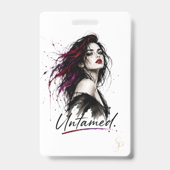 Untamed. Vertical Name Badge | Designer ID Badge (Front)