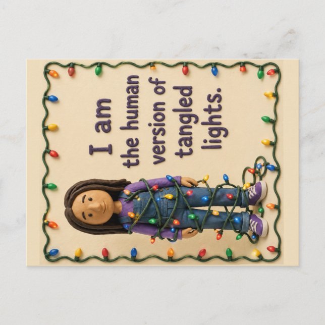 Untangled Christmas Lights Postcard (Front)