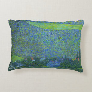 Unterach at Attersee by Klimt, Vintage Art Nouveau Decorative Cushion