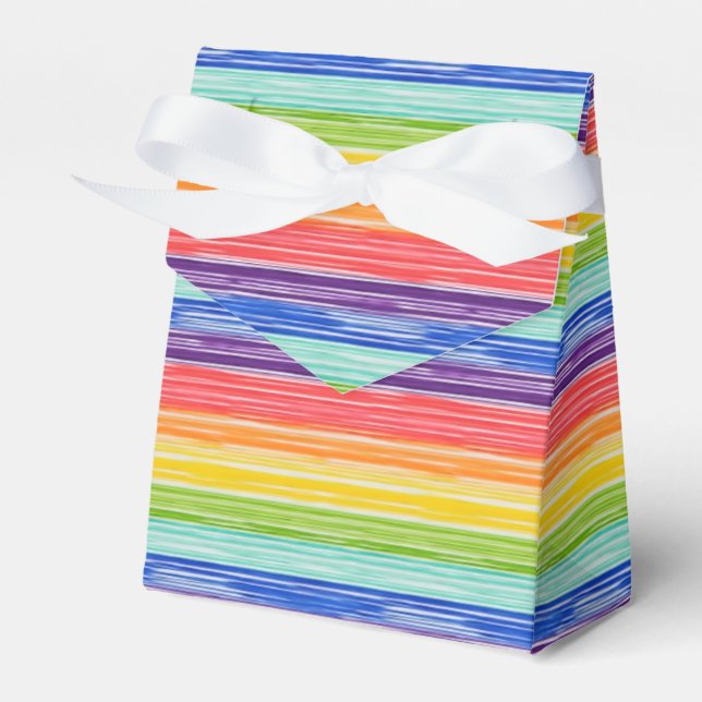 Untidy rainbow stripes favour box (Front Side)