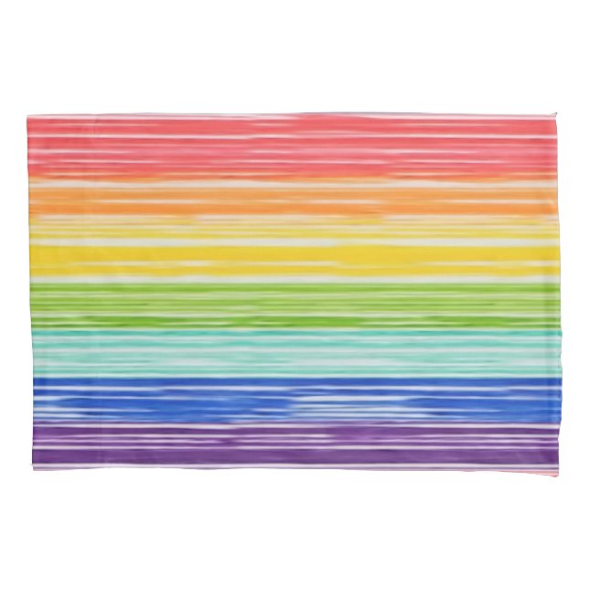 Untidy rainbow stripes pillowcase (Front)
