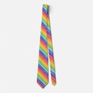 Untidy rainbow stripes tie