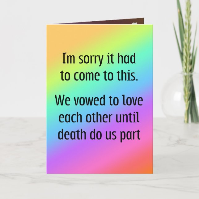 Until Death Do Us Part Divorce Card (Front)
