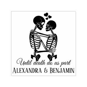 Until Death Do Us Part Skeleton Couple Embracing H Self-inking Stamp