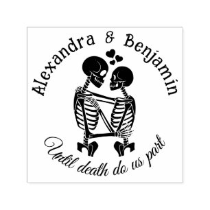 Until Death Do Us Part Skeleton Couple Embracing R Self-inking Stamp
