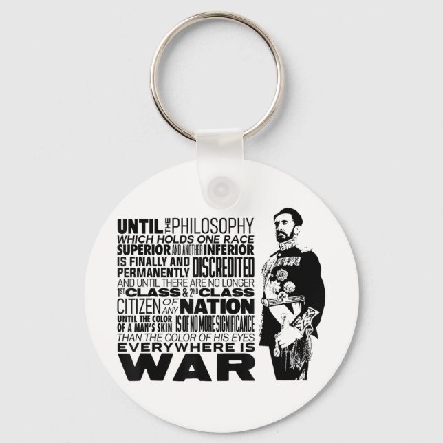 Until The Philosophy Haile Selie War Speech Reggae Key Ring (Front)