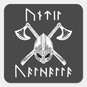 Until Valhalla in Norse Rune Square Sticker