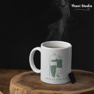Until We Grow Old Valentine Modern Minimalist Large Coffee Mug