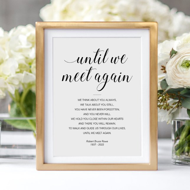Until We Meet Again Elegant Funeral Poem with Name Poster (Creator Uploaded)