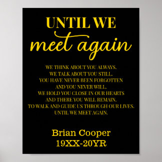 Until We Meet Again Elegant Funeral Poem with Name Poster
