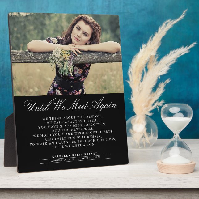 Until We Meet Again Funeral Photo Plaque (Side)