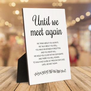 Until We Meet Again Modern Wedding Memorial Plaque