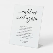 Until We Meet Again Personalised Funeral Poem Pedestal Sign