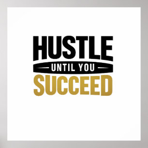 Until You Succeed – Minimal Gold Motivation Design Poster