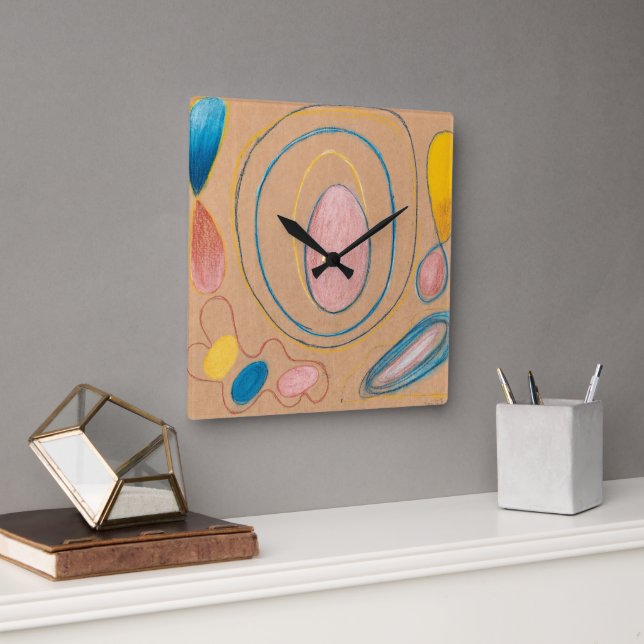 Untitled, 1908 by Hilma af Klint  Square Wall Clock (Office)