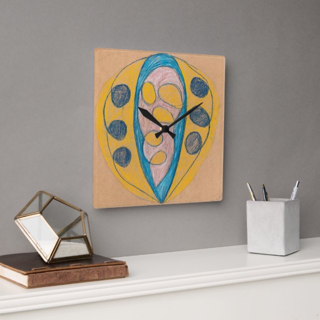 Untitled, 1908 by Hilma af Klint  Square Wall Clock (Office)