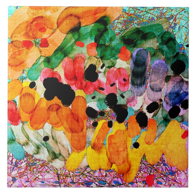 Untitled Abstract Digital Painting 1 Ceramic Tile (Front)