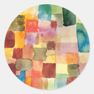 Untitled abstract watercolor squares - Paul Klee Classic Round Sticker