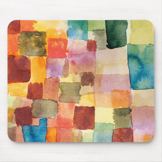 Untitled abstract watercolor squares - Paul Klee Mouse Pad (Front)