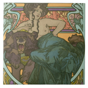 Untitled by Alphonse Mucha (1902) Ceramic Tile