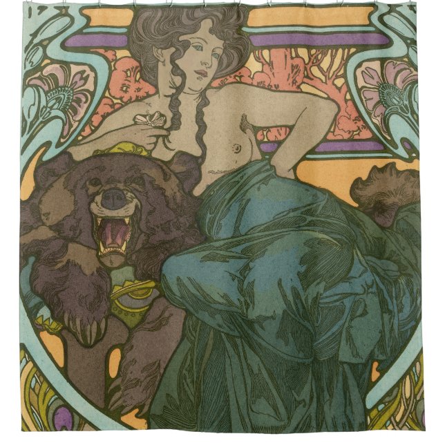 Untitled by Alphonse Mucha (1902) Shower Curtain (Front)