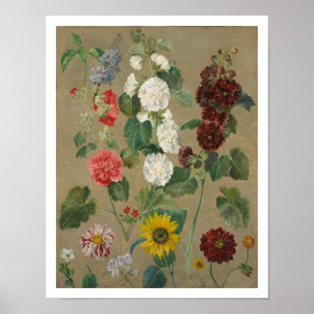 Untitled (Flowers) (oil on board) Poster (Front)