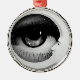 Untitled Portrait Of The Crescent Moon Metal Ornament