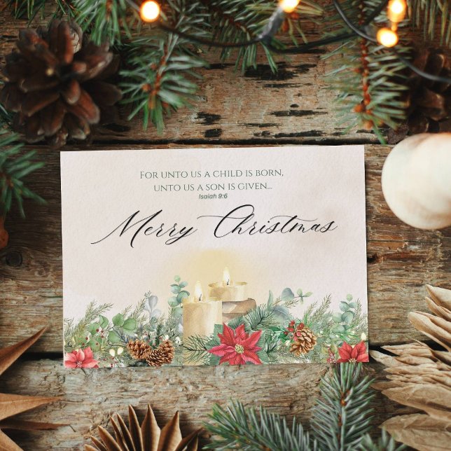 Unto Us a Child Is Born Folded Christmas Card (Creator Uploaded)