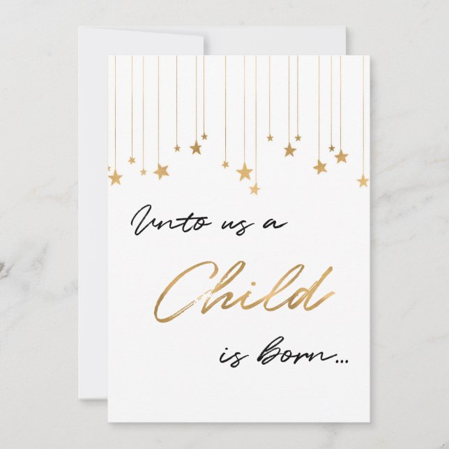 Unto Us A Child is Born Photo Scripture Christmas Holiday Card (Front)