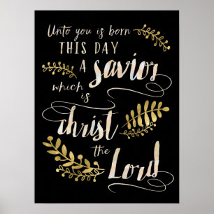 Unto You is Born This Day A Saviour Art Poster