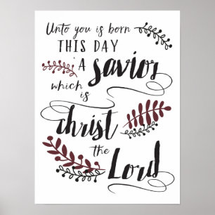Unto You is Born This Day A Saviour Art Poster