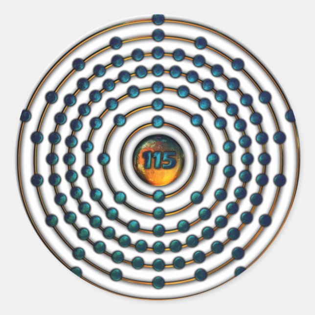 Ununpentium Molecule Classic Round Sticker (Front)