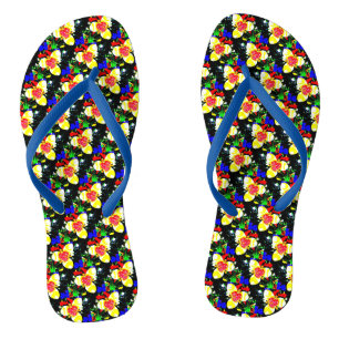 unusual abstract background yellow flower pattern thongs