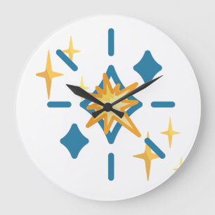Unusual Abstract Starburst Effect Pattern Large Clock