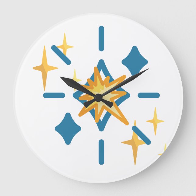 Unusual Abstract Starburst Effect Pattern Large Clock (Front)