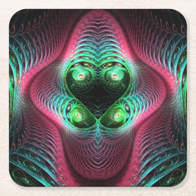 Unusual and chic Abstract Square Paper Coaster (Front)