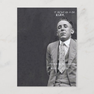 Unusual Antique Criminal Thief Mug Shot Photograph Postcard