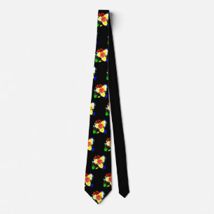 unusual black with yellow and red flower pattern tie