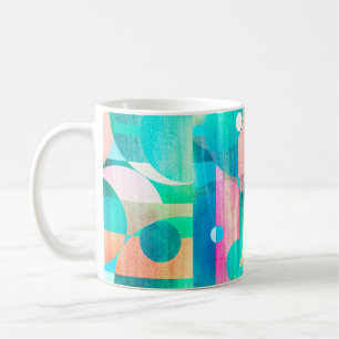 unusual bright colourful geometric abstract patter coffee mug