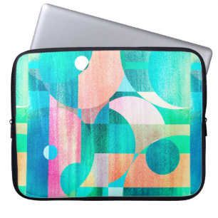 unusual bright colourful geometric abstract patter laptop sleeve