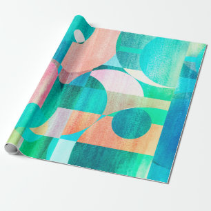 unusual bright colourful geometric abstract patter wrapping paper