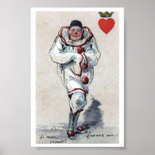 Unusual Clown King of Hearts Playing Card Image Poster