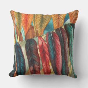 unusual colorful autumn leaves contempory cushion