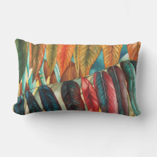 unusual colorful autumn leaves contempory lumbar cushion