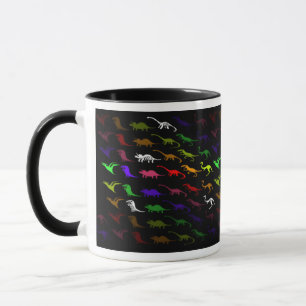 Unusual cool rainbow colourful cute dinosaur mug