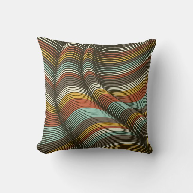 Unusual Curved Decorative Flex Lines Cushion (Front)