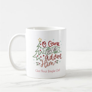 Unusual Design Let Us Adore Him Quote Christmas Coffee Mug