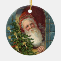 Unusual elegant santa with tree & candles