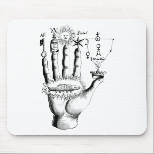 Unusual Hand Sun Alchemy Steampunk Mouse Pad